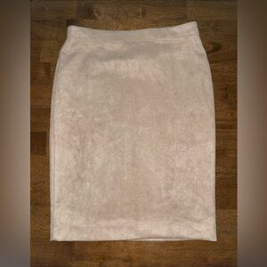 Tan Knee- length pencil skirt